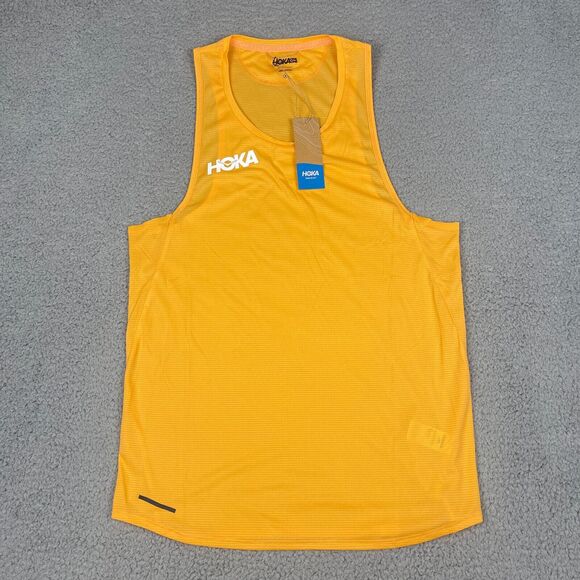 Hoka One One Tank Top Mens S Orange Glide Singlet Running Training Hiking 112723 - Picture 1 of 7